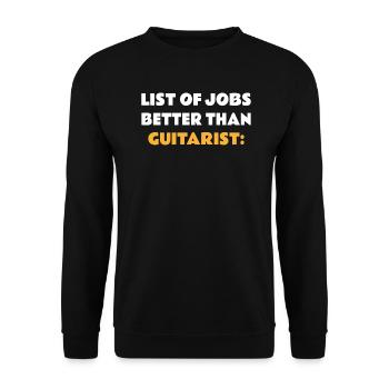 Gitarrist Lustige Sprüche - Unisex Pullover - Schwarz - Vorne - Alina (178cm) & Michal (187cm)