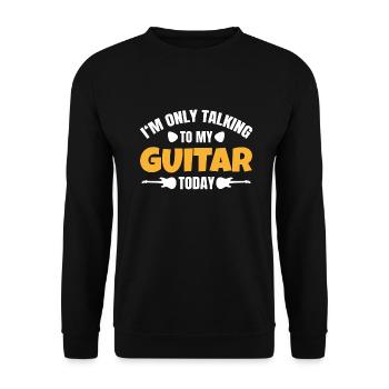Gitarre Lustiger Spruch Gitarrist Gitarrenspieler - Unisex Pullover - Schwarz - Vorne - Alina (178cm) & Michal (187cm)