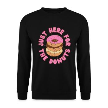Juste ici pour les beignets Donut kawaii - Sweat-shirt Unisexe - noir - Devant - Alina (178cm) & Michal (187cm)