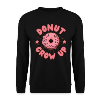 Donut grandir Donut kawaii - Sweat-shirt Unisexe - noir - Devant - Alina (178cm) & Michal (187cm)