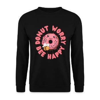 Donut s’inquiète Donut bees kawaii dire - Sweat-shirt Unisexe - noir - Devant - Alina (178cm) & Michal (187cm)