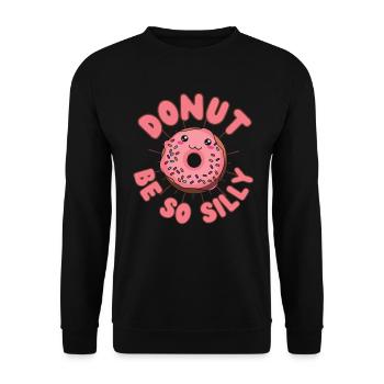 Donut be so silly Donut kawaii - Sweat-shirt Unisexe - noir - Devant - Alina (178cm) & Michal (187cm)