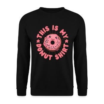 This is my donut shirt Donut kawaii - Unisex Sweatshirt - black - Front - Alina (178cm) & Michal (187cm)