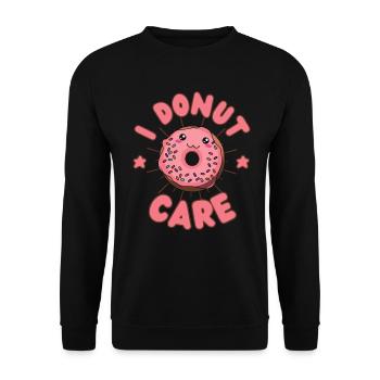 I Donut care Donut kawaii - Sweat-shirt Unisexe - noir - Devant - Alina (178cm) & Michal (187cm)