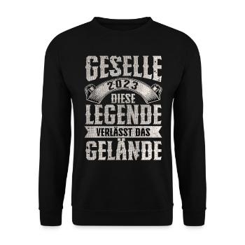 Geselle 2023 Gesellenprüfung - Unisex Pullover - Schwarz - Vorne - Alina (178cm) & Michal (187cm)