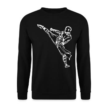 Kung-Fu Coup de pied haut - Sweat-shirt Unisexe - noir - Devant - Alina (178cm) & Michal (187cm)