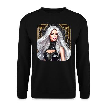 Anime Gothic Girl en or noir - Sweat-shirt Unisexe - noir - Devant - Alina (178cm) & Michal (187cm)
