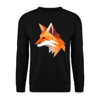 Fuchs Kopf Low Poly Logo Design - Unisex Pullover - Schwarz - Vorne - Alina (178cm) & Michal (187cm)
