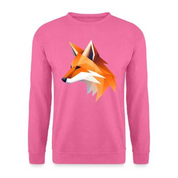 Fuchs Kopf Low Poly Logo Design - Unisex Pullover - Pink - Vorne