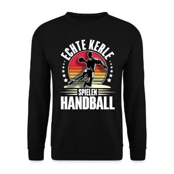 Handball Handballer - Unisex Pullover - Schwarz - Vorne - Alina (178cm) & Michal (187cm)