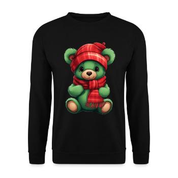 Ours en peluche d’hiver - Sweat-shirt Unisexe - noir - Devant - Alina (178cm) & Michal (187cm)