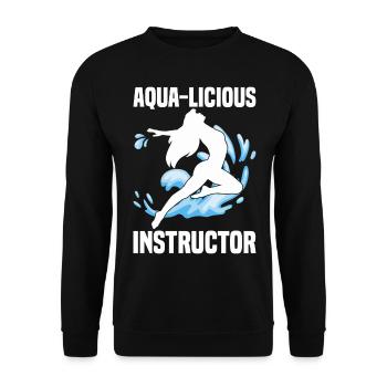 Wassergymnastik Geschenke | Water Aerobics Sport - Unisex Pullover - Schwarz - Vorne - Alina (178cm) & Michal (187cm)