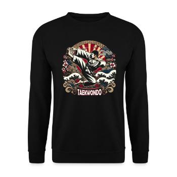 Taekwondo Kick - Unisex Sweatshirt - black - Front - Alina (178cm) & Michal (187cm)
