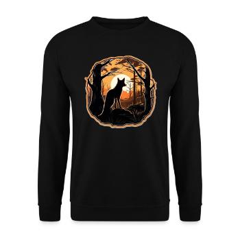 Chasse Chasse Renard Chasseur de renard - Sweat-shirt Unisexe - noir - Devant - Alina (178cm) & Michal (187cm)