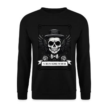 Angel - Skull - Unisex Pullover - Schwarz - Vorne - Alina (178cm) & Michal (187cm)