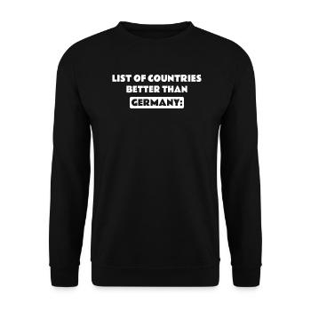 No Country Better Than Germany Deutschland Fan - Unisex Sweatshirt - black - Front - Alina (178cm) & Michal (187cm)
