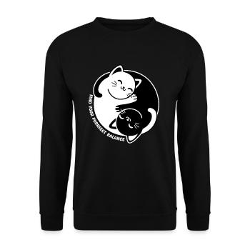 Finden Sie Ihre perfekte Balance - Unisex Pullover - Schwarz - Vorne - Alina (178cm) & Michal (187cm)