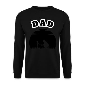 Dad Young Son Black - Unisex Pullover - Schwarz - Vorne - Alina (178cm) & Michal (187cm)