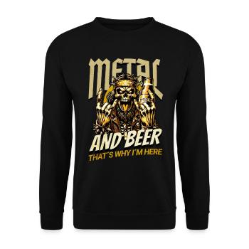 HEAVY METAL ET BIÈRE, C’EST POURQUOI JE SUIS ICI - Sweat-shirt Unisexe - noir - Devant - Alina (178cm) & Michal (187cm)