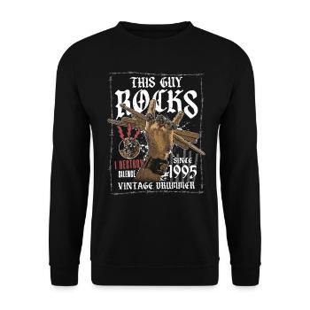 1995 Vintage Drum Drummer Anniversaire - Sweat-shirt Unisexe - noir - Devant - Alina (178cm) & Michal (187cm)