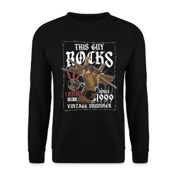 1999 Vintage Drum Drummer Anniversaire - Sweat-shirt Unisexe - noir - Devant - Alina (178cm) & Michal (187cm)
