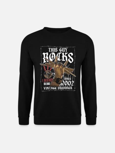 2002Jahrgang Schlagzeug Schlagzeuger Geburtstag - Unisex Pullover - Schwarz