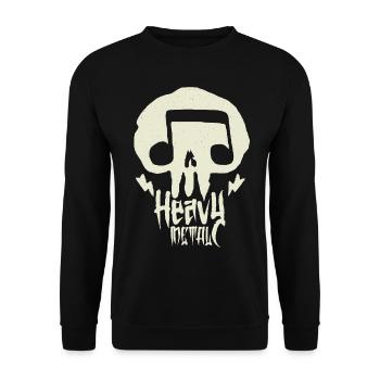Ich bin ein Heavy Metal Fan - Musikfan - Unisex Pullover - Schwarz - Vorne - Alina (178cm) & Michal (187cm)