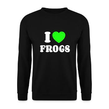 I Love Frogs - Unisex Sweatshirt - black - Front - Alina (178cm) & Michal (187cm)