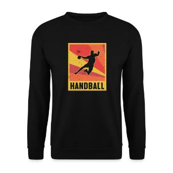 Handball Joueur Handball Joueur Entraîneur Retro - Sweat-shirt Unisexe - noir - Devant - Alina (178cm) & Michal (187cm)
