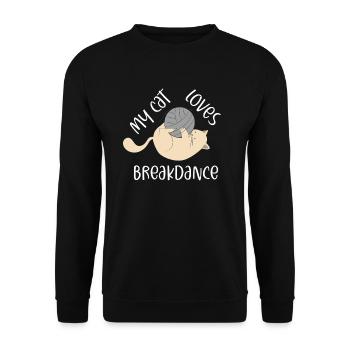 Breakdancing Cat Hip Hopper Cat Fan Gift - Unisex Sweatshirt - black - Front - Alina (178cm) & Michal (187cm)