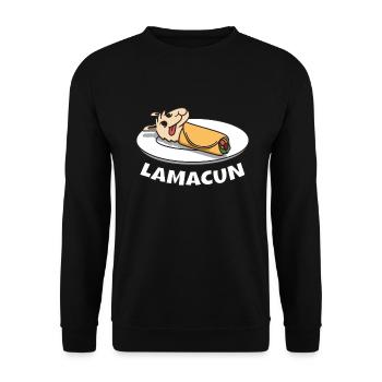 Lamacun Lama Alpaga Kebab Lahmacun Nourriture - Sweat-shirt Unisexe - noir - Devant - Alina (178cm) & Michal (187cm)