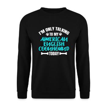 American English Coonhound Owner Owner - Unisex Sweatshirt - black - Front - Alina (178cm) & Michal (187cm)