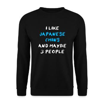 Japanese Chin - Unisex Pullover - Schwarz - Vorne - Alina (178cm) & Michal (187cm)