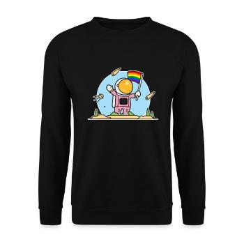 Gay astronaut - Unisex Sweatshirt - black - Front - Alina (178cm) & Michal (187cm)
