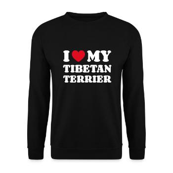 I Love My Tibetan Terrier Tibetan Terrier Gift - Unisex Sweatshirt - black - Front - Alina (178cm) & Michal (187cm)