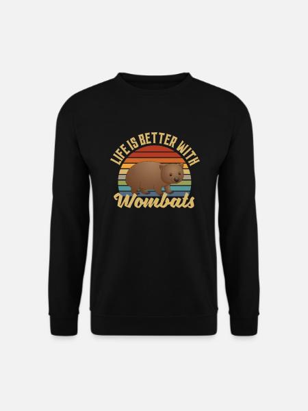 Life Is Better With Wombats - Unisex Pullover - Schwarz