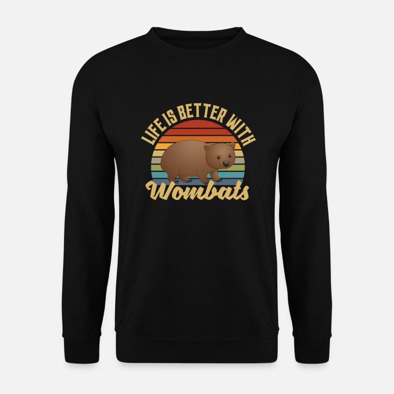 Life Is Better With Wombats - Unisex Pullover - Schwarz