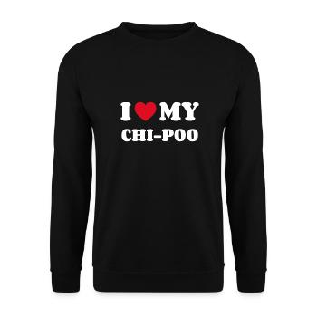 J’adore ma race de chien Chi-Poo - Sweat-shirt Unisexe - noir - Devant - Alina (178cm) & Michal (187cm)