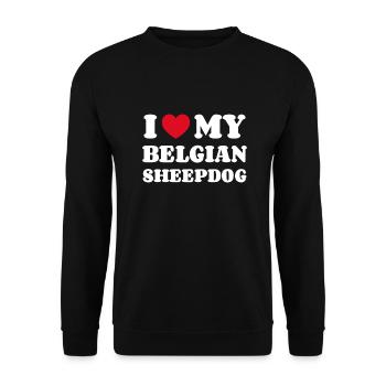 J’adore mon chien de berger belge - Sweat-shirt Unisexe - noir - Devant - Alina (178cm) & Michal (187cm)