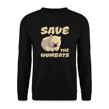 Save the Wombats - Unisex Sweatshirt - black - Front - Alina (178cm) & Michal (187cm)