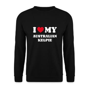 J’adore mon kelpie australien - Sweat-shirt Unisexe - noir - Devant - Alina (178cm) & Michal (187cm)