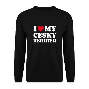 J’adore mon Cesky Terrier - Sweat-shirt Unisexe - noir - Devant - Alina (178cm) & Michal (187cm)