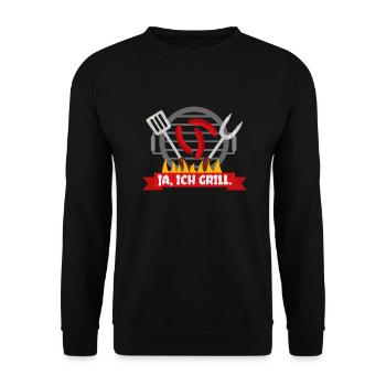 Grilling Yes I Grill Funny Sayings - Unisex Sweatshirt - black - Front - Alina (178cm) & Michal (187cm)