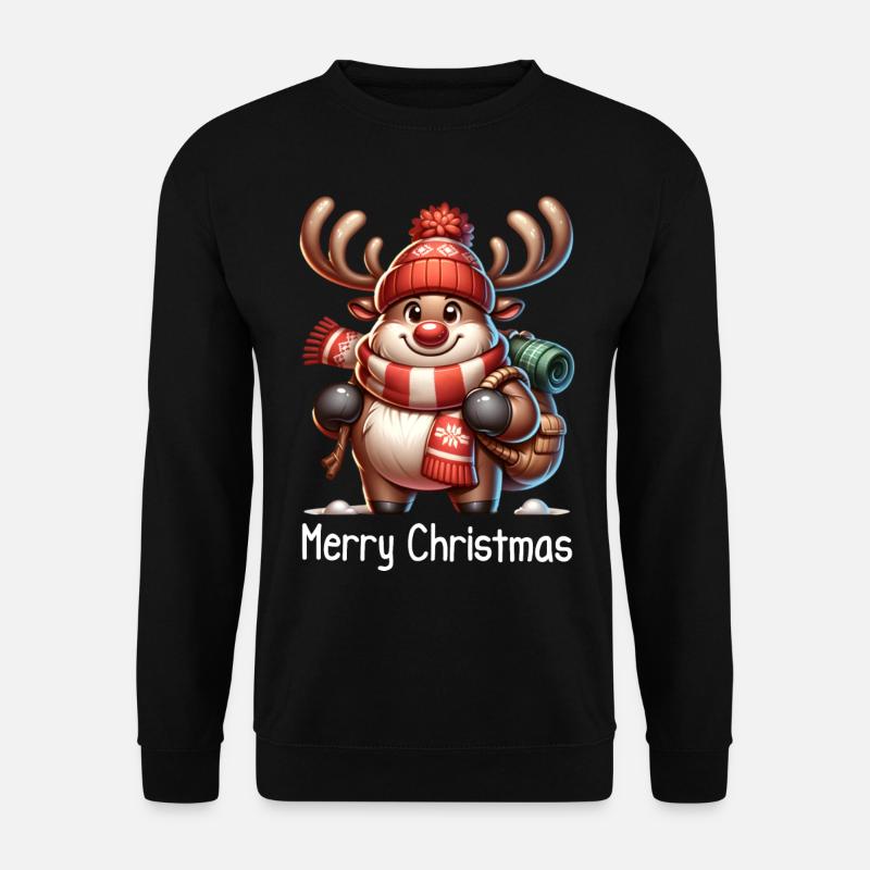 Lustiges Weihnachts Rentier Winterurlaub - Unisex Pullover - Schwarz