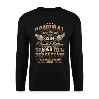 Original 1994 Vintage Born Cadeau d’anniversaire - Sweat-shirt Unisexe - noir - Devant - Alina (178cm) & Michal (187cm)