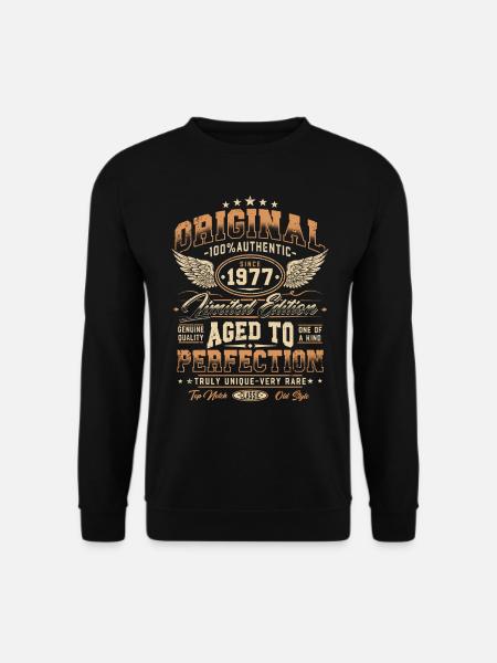 Original 1977 Jahrgang geboren Geburtstag Geschenk - Unisex Pullover - Schwarz
