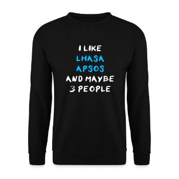 Lhasa Apso - Unisex Pullover - Schwarz - Vorne - Alina (178cm) & Michal (187cm)