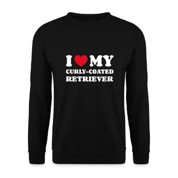 I Love My Curly-Coated Retriever Dog Owner - Unisex Sweatshirt - black - Front - Alina (178cm) & Michal (187cm)