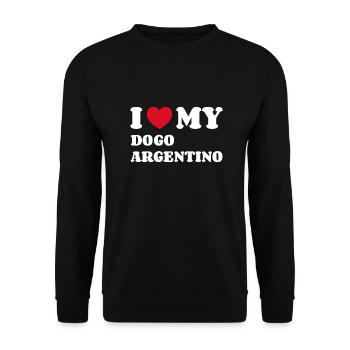 J’adore mon dogue argentin - Sweat-shirt Unisexe - noir - Devant - Alina (178cm) & Michal (187cm)
