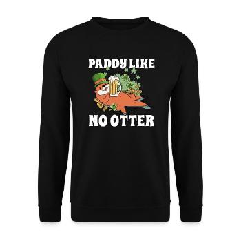 St. Patricks Day Leprechaun Paddy Like No Otter - Unisex Pullover - Schwarz - Vorne - Alina (178cm) & Michal (187cm)